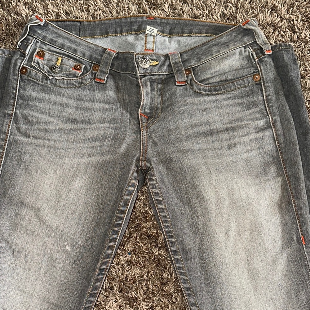 Women's Gray True Religion Jeans